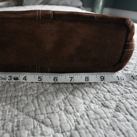 COACH Brown Suede East West Duffel Shoulder Bag F11514 - Picture 6 of 10